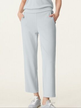 OGL Sandwashed Mid Rise Pull-on Tapered Pants with Pockets Smoke Blue | Small